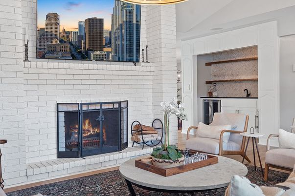 Fireplace, Interior, Living room, Stone Walls