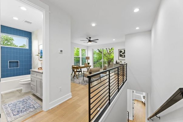 Bathroom, Dining room, Interior, Recessed Lighting, Wood Texture Flooring