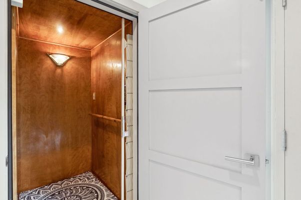 Elevator, Interior, Wooden Ceilings, Wooden Walls