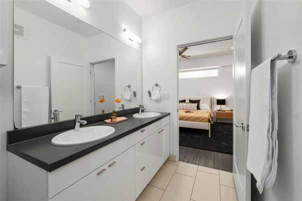Bathroom, Bedroom, Dual Sink Vanities, Interior, Wood Texture Flooring