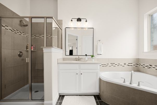 Bathroom, Dual Sink Vanities, Glass Shower, Interior