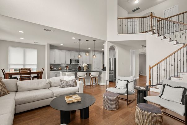 Dining room, Interior, Kitchen, Living room, Pendant Lights, Recessed Lighting, Wood Texture Flooring