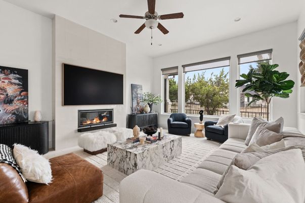 Fireplace, Interior, Living room, Recessed Lighting