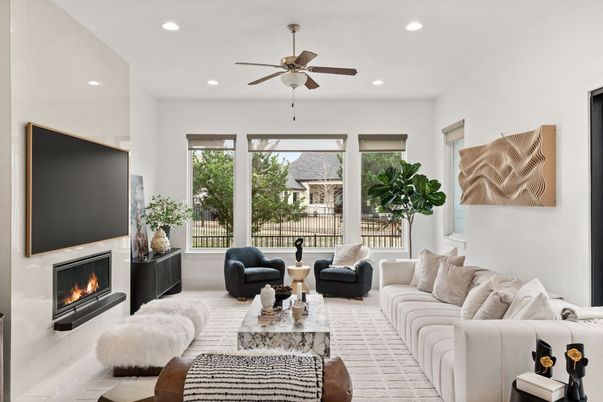 Fireplace, Interior, Living room, Recessed Lighting