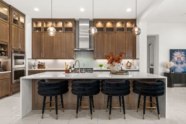 Interior, Kitchen, Marble, Pendant Lights, Recessed Lighting, Stainless Steel Appliances