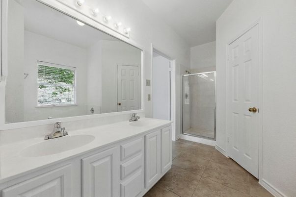 Bathroom, Dual Sink Vanities, Glass Shower, Interior