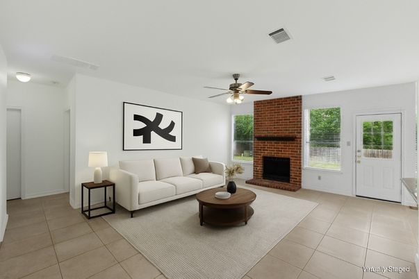 Fireplace, Interior, Living room, Stone Walls