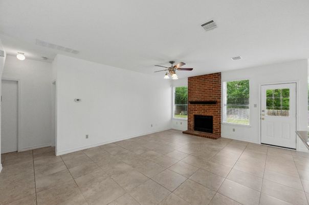 Empty room, Fireplace, Interior, Stone Walls