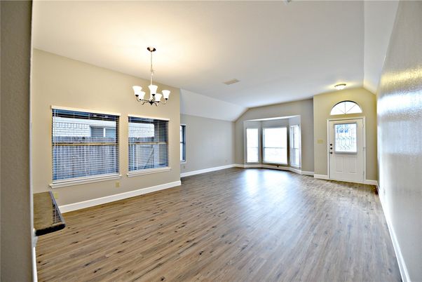 Chandelier, Empty room, Interior, Wood Texture Flooring