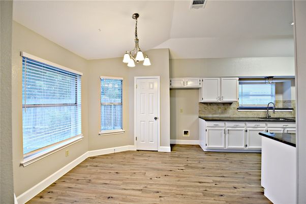 Interior, Kitchen, Pendant Lights, Wood Texture Flooring