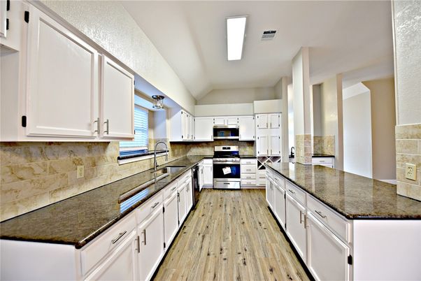Interior, Kitchen, Wood Texture Flooring