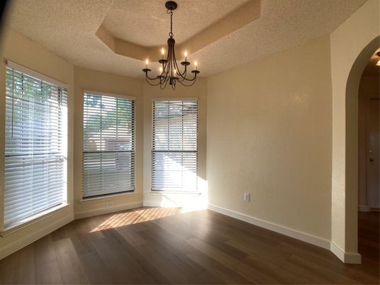 Chandelier, Empty room, Interior, Wood Texture Flooring