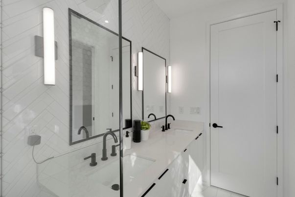 Bathroom, Dual Sink Vanities, Glass Shower, Interior