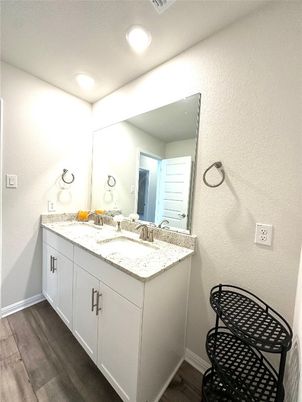 Bathroom, Interior, Recessed Lighting, Wood Texture Flooring