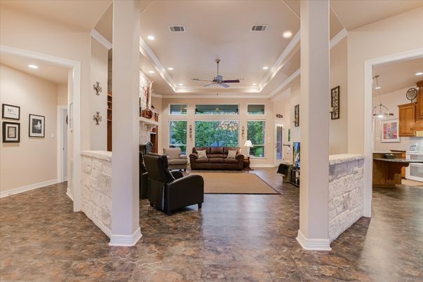 Fireplace, Interior, Living room, Pendant Lights, Recessed Lighting