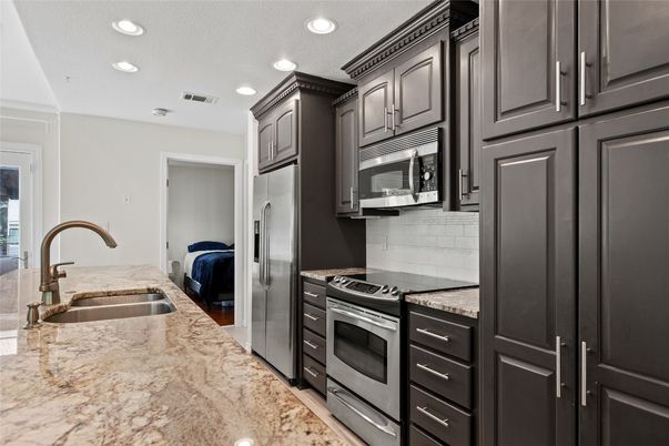 Interior, Kitchen, Recessed Lighting, Stainless Steel Appliances