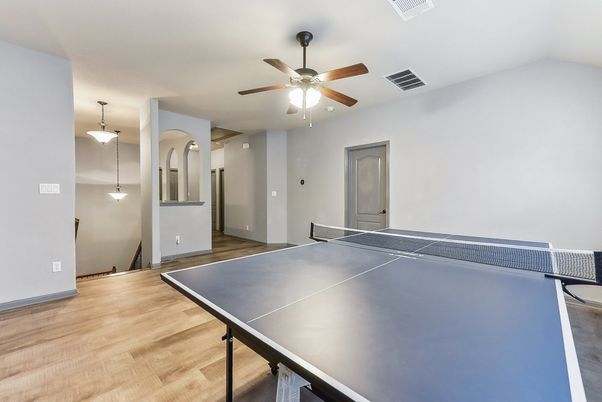 Game Room, Interior, Pendant Lights, Wood Texture Flooring
