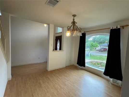 Chandelier, Empty room, Interior, Wood Texture Flooring