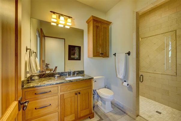 Bathroom, Dual Sink Vanities, Glass Shower, Interior