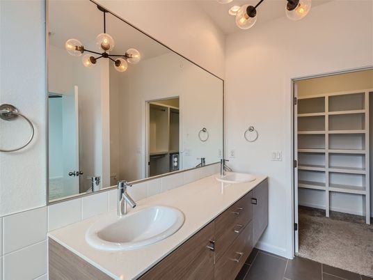 Bathroom, Dual Sink Vanities, Interior, Pendant Lights