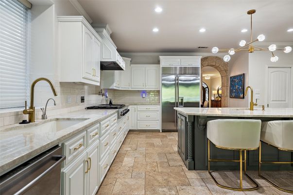 Interior, Kitchen, Pendant Lights, Recessed Lighting, Stainless Steel Appliances