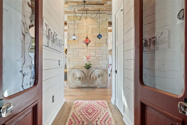 Interior, Stone Walls, Wood Texture Flooring