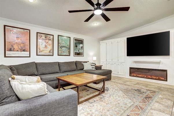 Fireplace, Interior, Living room, Recessed Lighting