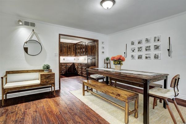 Dining room, Interior, Wood Texture Flooring
