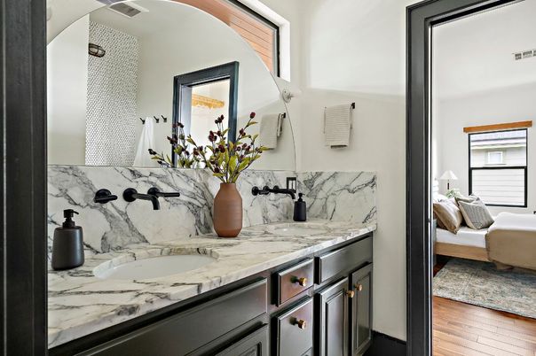 Bathroom, Bedroom, Interior, Marble Walls, Wood Texture Flooring