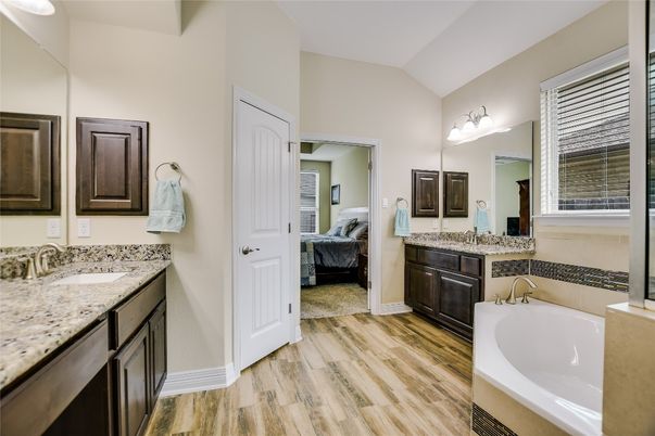 Bathroom, Bedroom, Dual Sink Vanities, Interior, Wood Texture Flooring