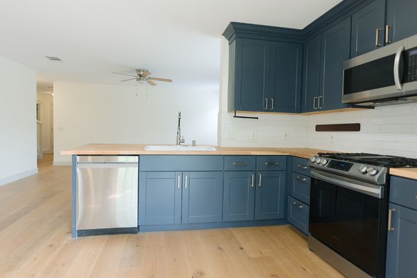 Interior, Kitchen, Stainless Steel Appliances, Wood Texture Flooring