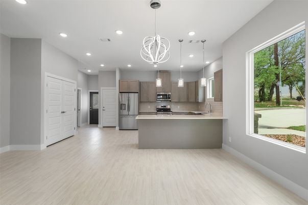 Interior, Kitchen, Pendant Lights, Recessed Lighting, Stainless Steel Appliances