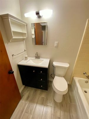 Bathroom, Dual Sink Vanities, Interior, Wood Texture Flooring