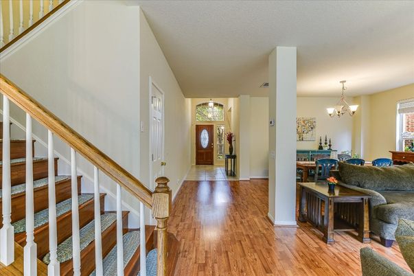 Chandelier, Dining room, Interior, Wood Texture Flooring