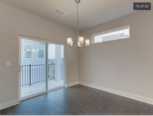Chandelier, Empty room, Interior, Wood Texture Flooring
