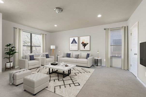 Interior, Living room, Recessed Lighting