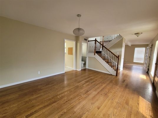 Empty room, Interior, Pendant Lights, Wood Texture Flooring