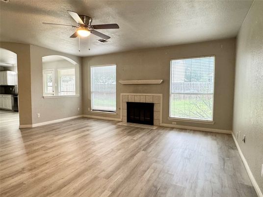 Empty room, Fireplace, Interior, Wood Texture Flooring