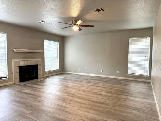 Empty room, Fireplace, Interior, Wood Texture Flooring