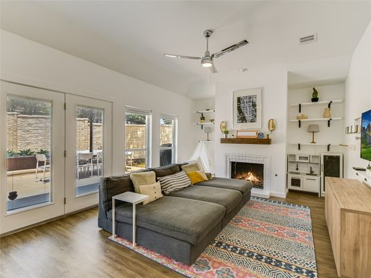 Fireplace, Interior, Living room, Wood Texture Flooring