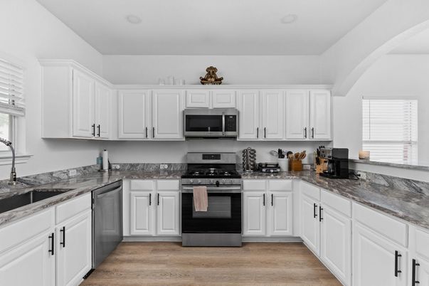 Interior, Kitchen, Stainless Steel Appliances, Wood Texture Flooring