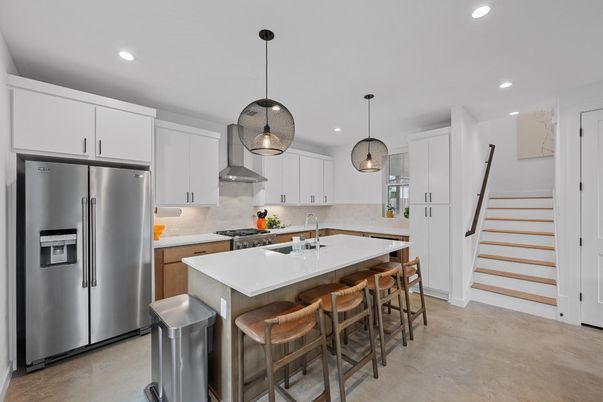 Interior, Kitchen, Pendant Lights, Recessed Lighting, Stainless Steel Appliances