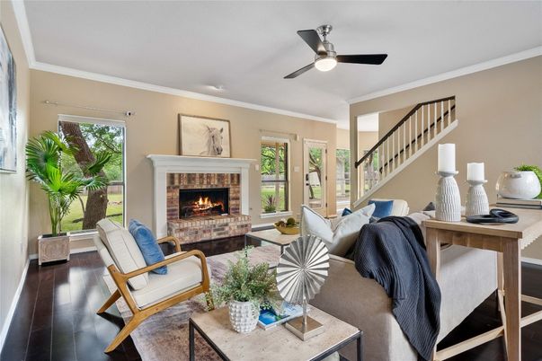Fireplace, Interior, Living room, Wood Texture Flooring