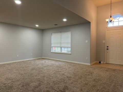 Chandelier, Empty room, Interior, Recessed Lighting