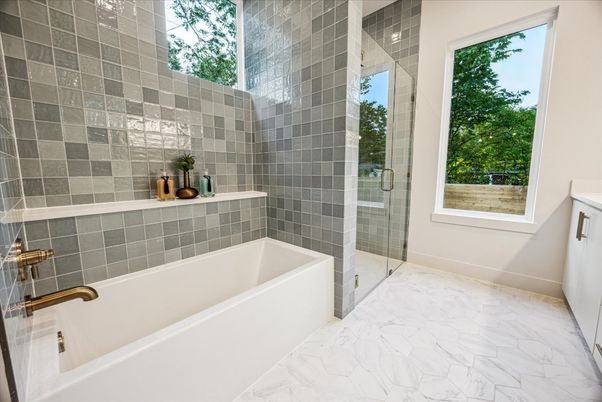 Bathroom, Glass Shower, Interior, Marble