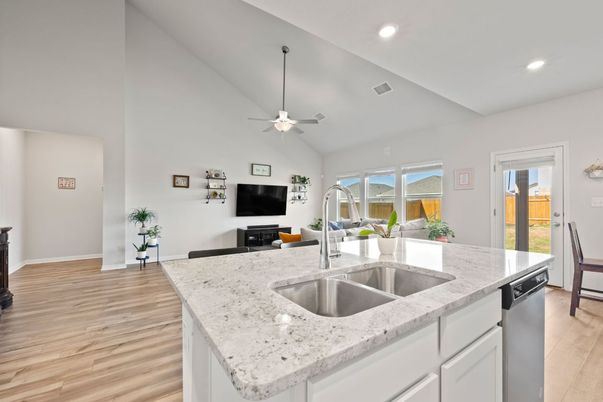 Interior, Kitchen, Recessed Lighting, Wood Texture Flooring