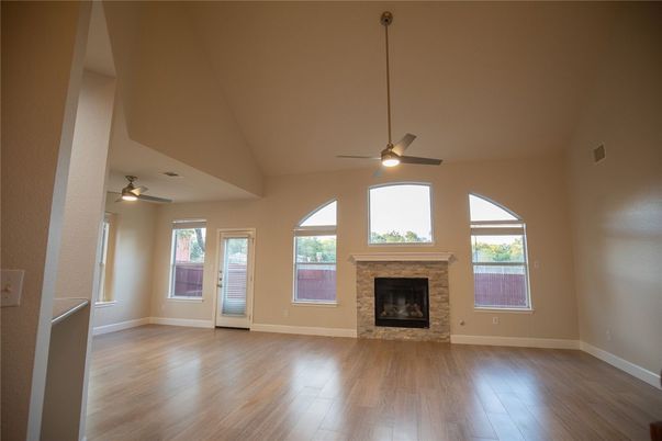 Empty room, Fireplace, Interior, Wood Texture Flooring