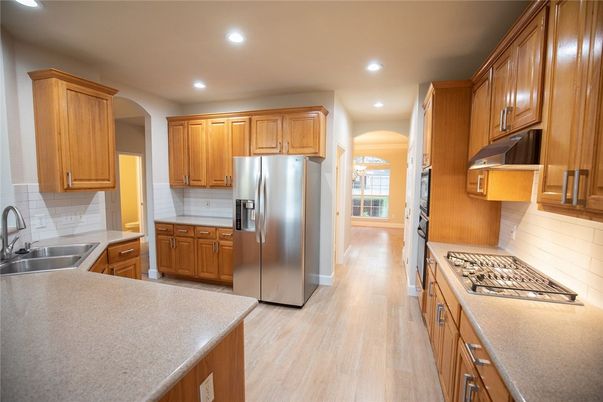 Interior, Kitchen, Recessed Lighting, Wood Texture Flooring