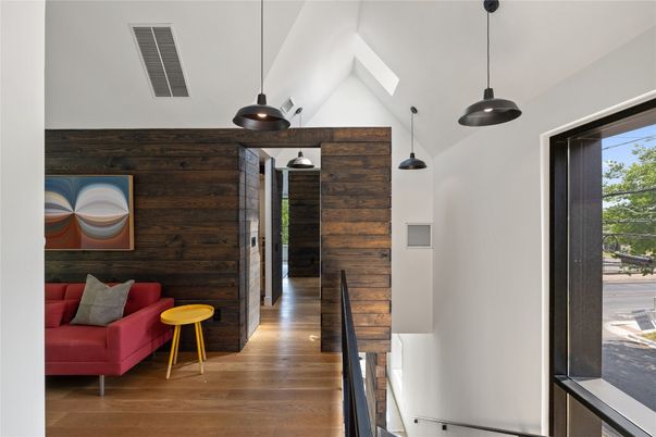 Interior, Pendant Lights, Wood Texture Flooring, Wooden Walls