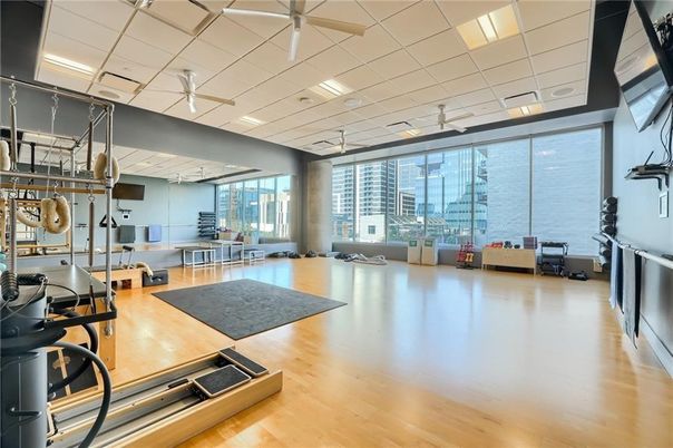 Fitness Equipment, Interior, Recessed Lighting, Wood Texture Flooring